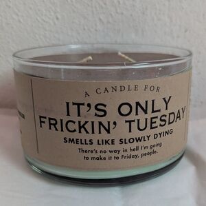 Whiskey River Soap CO.   Curse word Novelty Jar candle Its Only Frickin Tuesday
